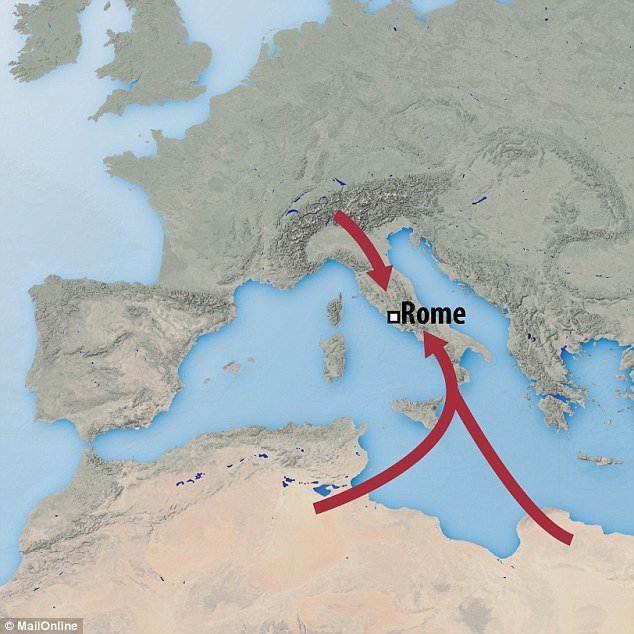 Click to enlarge ancient migration to Rome
