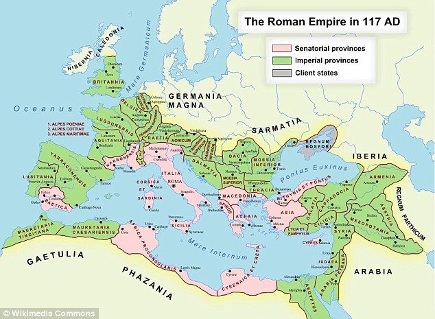 Roman Empire in 117 AD
