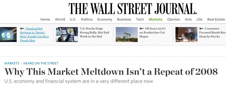 Wall Street journal headline