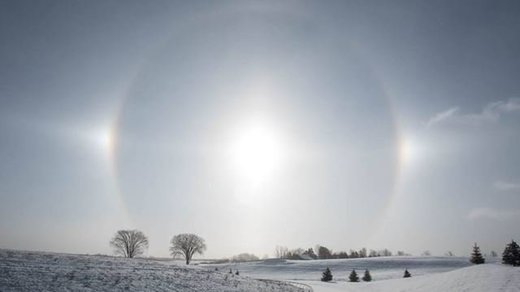 'Sun dog' sparkles along Orangeville, Ontario skyline