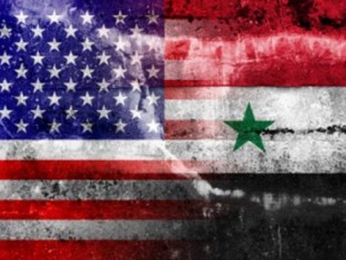 US and Syrian flags