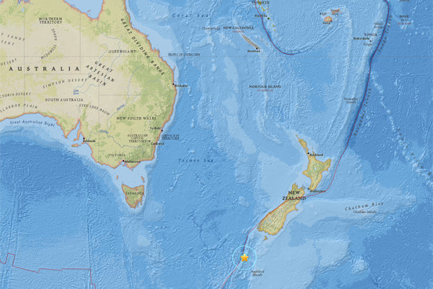 EPICENTRE: The earthquake was just 258 miles away from mainland New Zealand