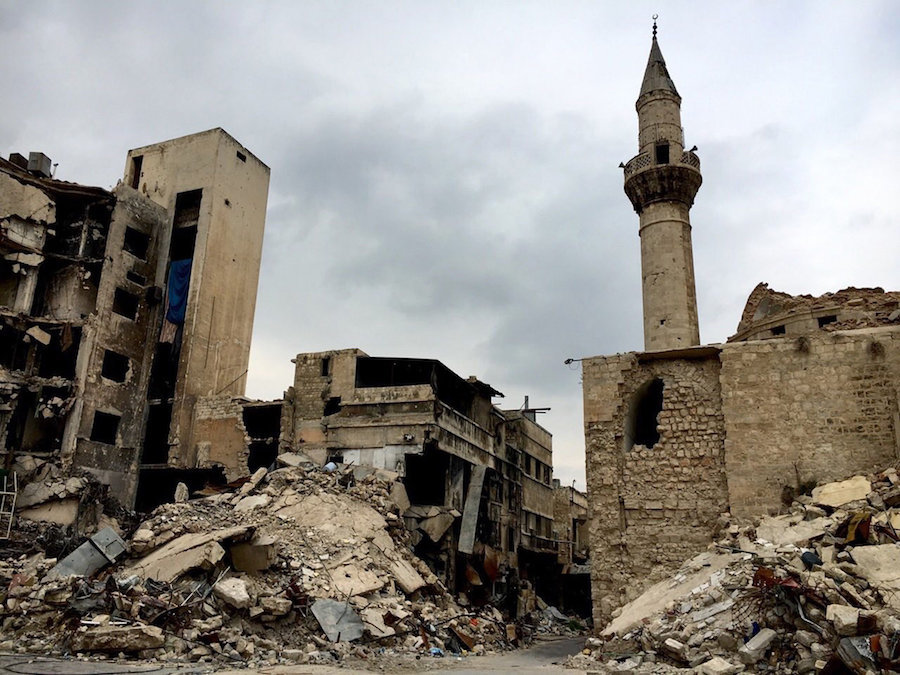 Click to enlarge destruction in Aleppo