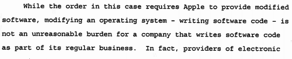 An excerpt from the US government’s filing against Apple in the case
