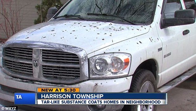 black goo on car