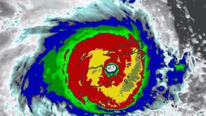 The Bureau of Meteorology released satellite imagery of the eye of the storm making landfall. 