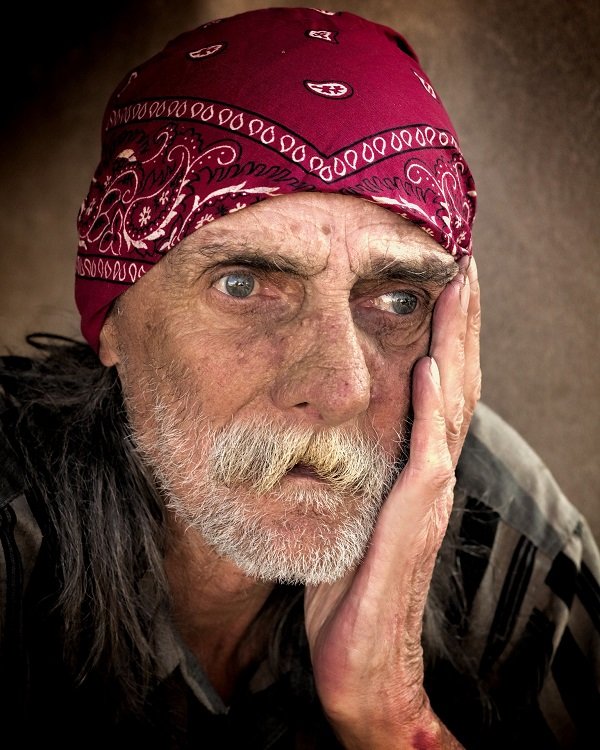 Old homeless man