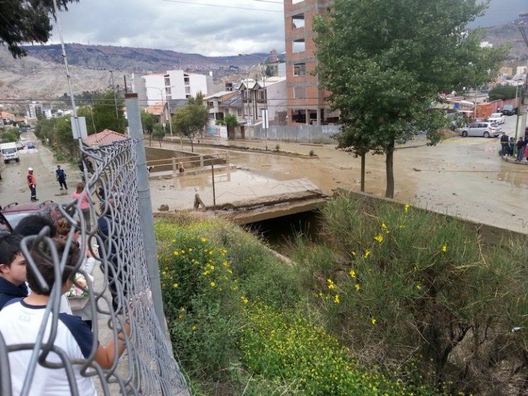 flash flood in La Paz, Bolivia. 