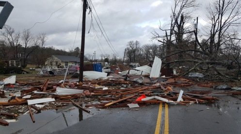 Click to enlarge Tornado damage - Waverly