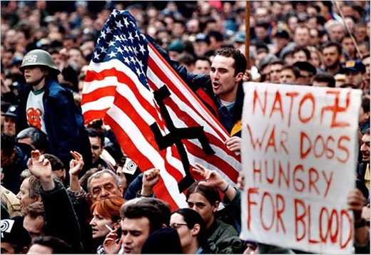 Yugoslavs protest aginst NATO