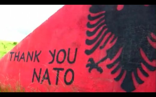 kosovo teriorists thanking NATO