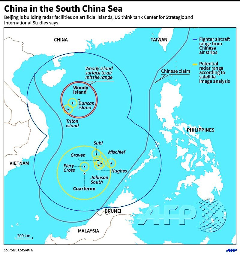 map S china sea