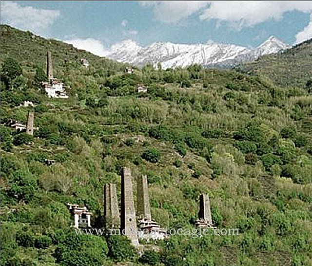Click to enlarge Secret towers, Tibet, China