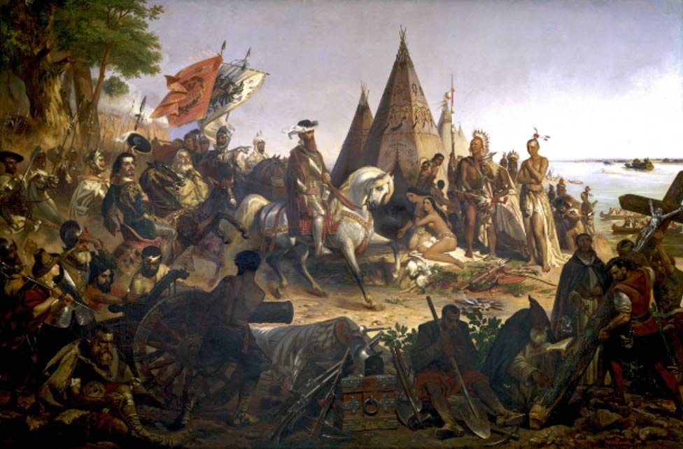 Click to enlarge Hernando De Soto and Spanish Conquistadores