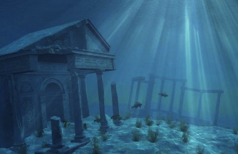 Artist’s representation of underwater ruins