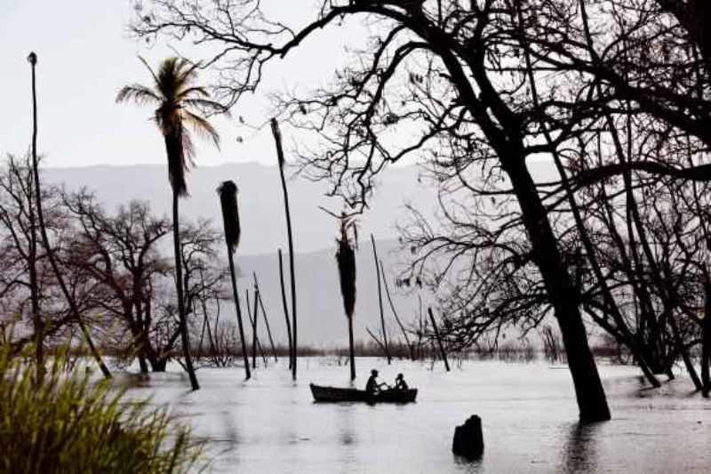 Fishermen in Lake Enriquillo