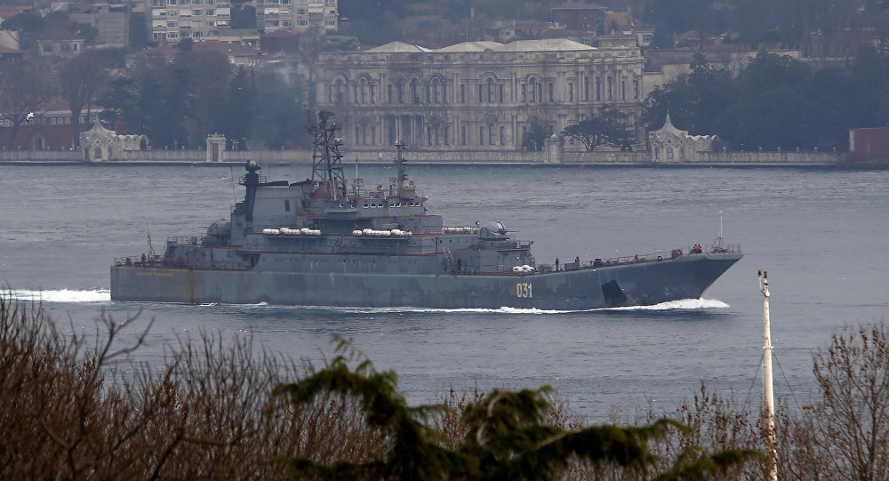 russian warship going through istanbul turkey