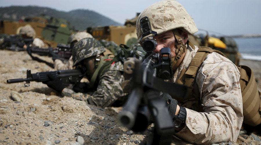 Click to enlarge U.S. and South Korean marines