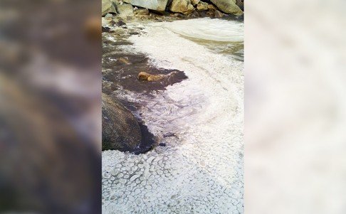 A reader photo showing the foamy waters at Cheung Chau over the weekend.