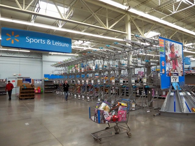 Empty shelves at Walmart