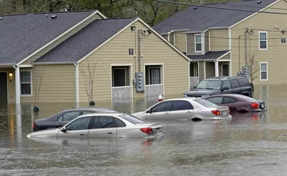 flooded cars in Louisiana