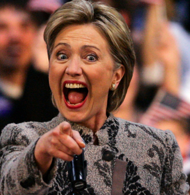 Click to enlarge hillary clinton crazy face