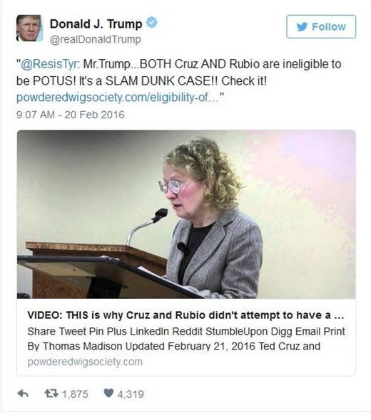 Click to enlarge trump retweet rubio Cruz