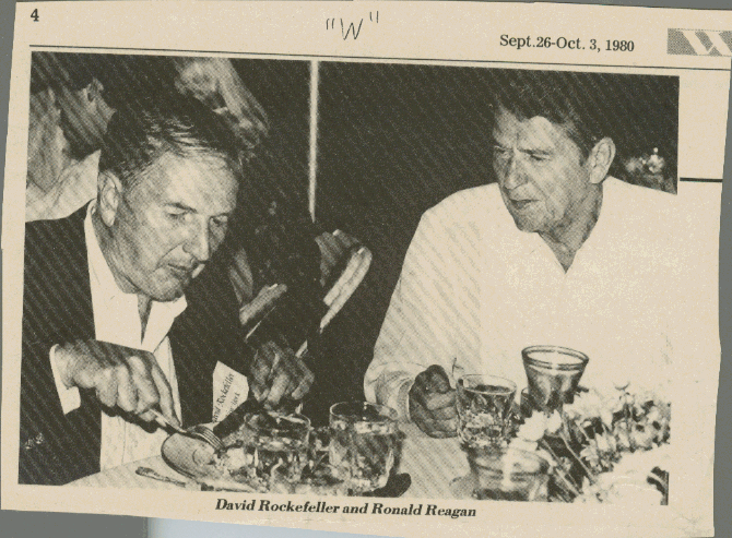 Click to enlarge Ronald Reagan and David Rockefeller