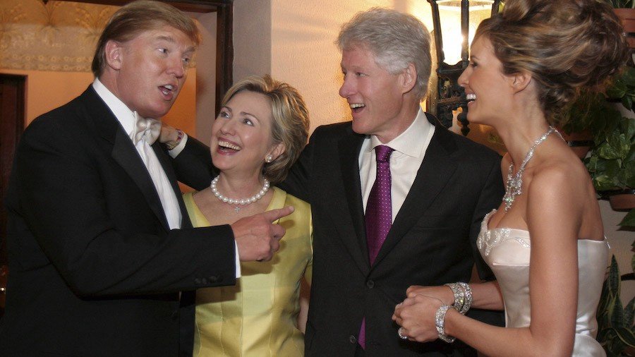 Click to enlarge Trump with Clintons