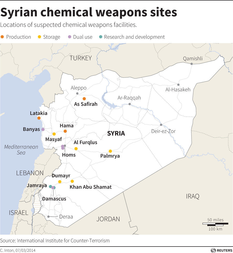 Click to enlarge Syrian chemical weapons sites