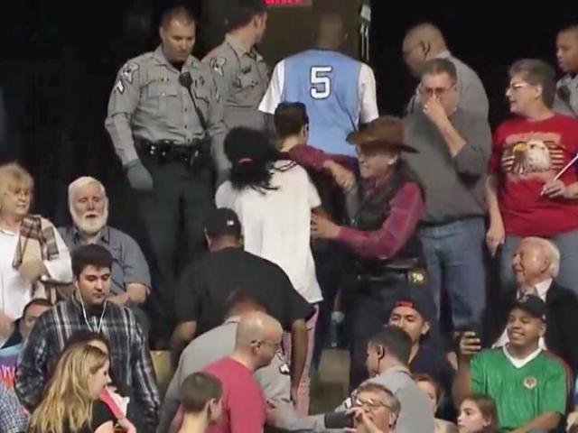 man attack protesters trump rally
