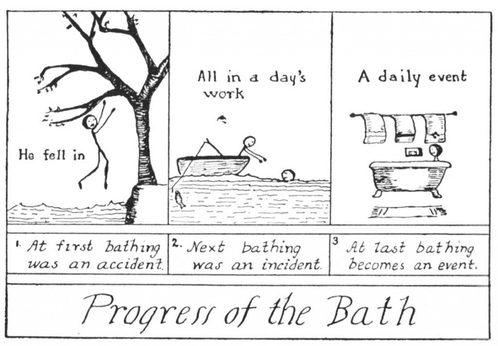 Click to enlarge progress of bathing