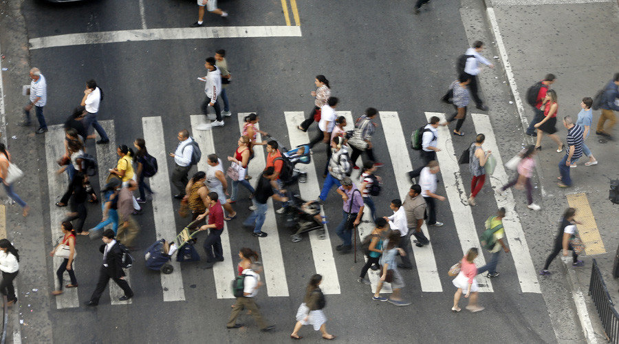 people crossing street