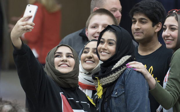 Click to enlarge Group of Muslim students