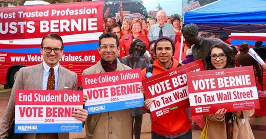 Click to enlarge Bernie Sanders supporters