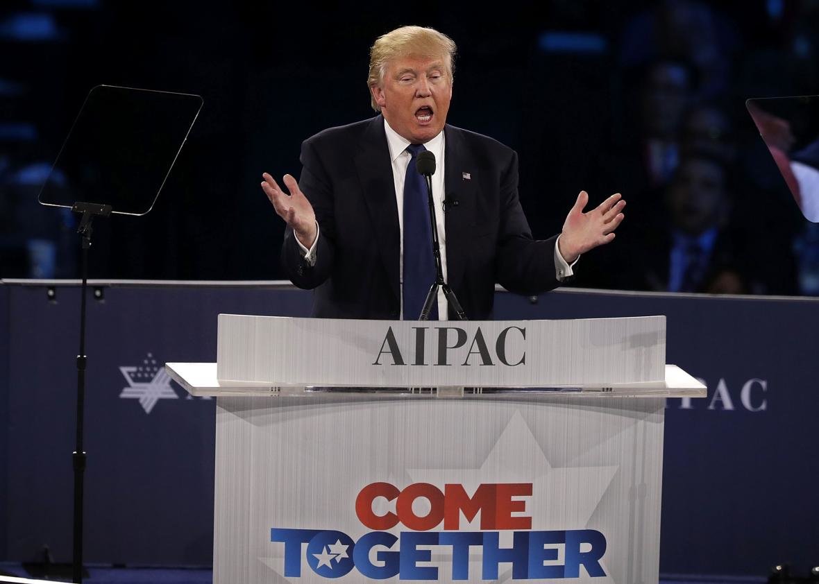 Click to enlarge Trump at Aipac