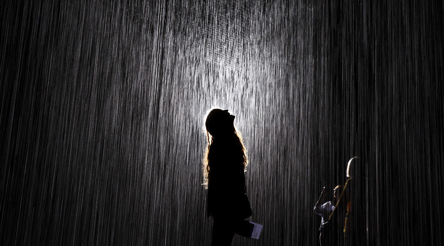 woman in the rain