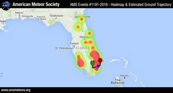 Meteor map Florida