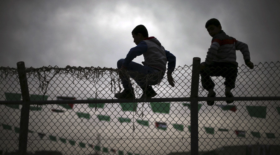 children on fence