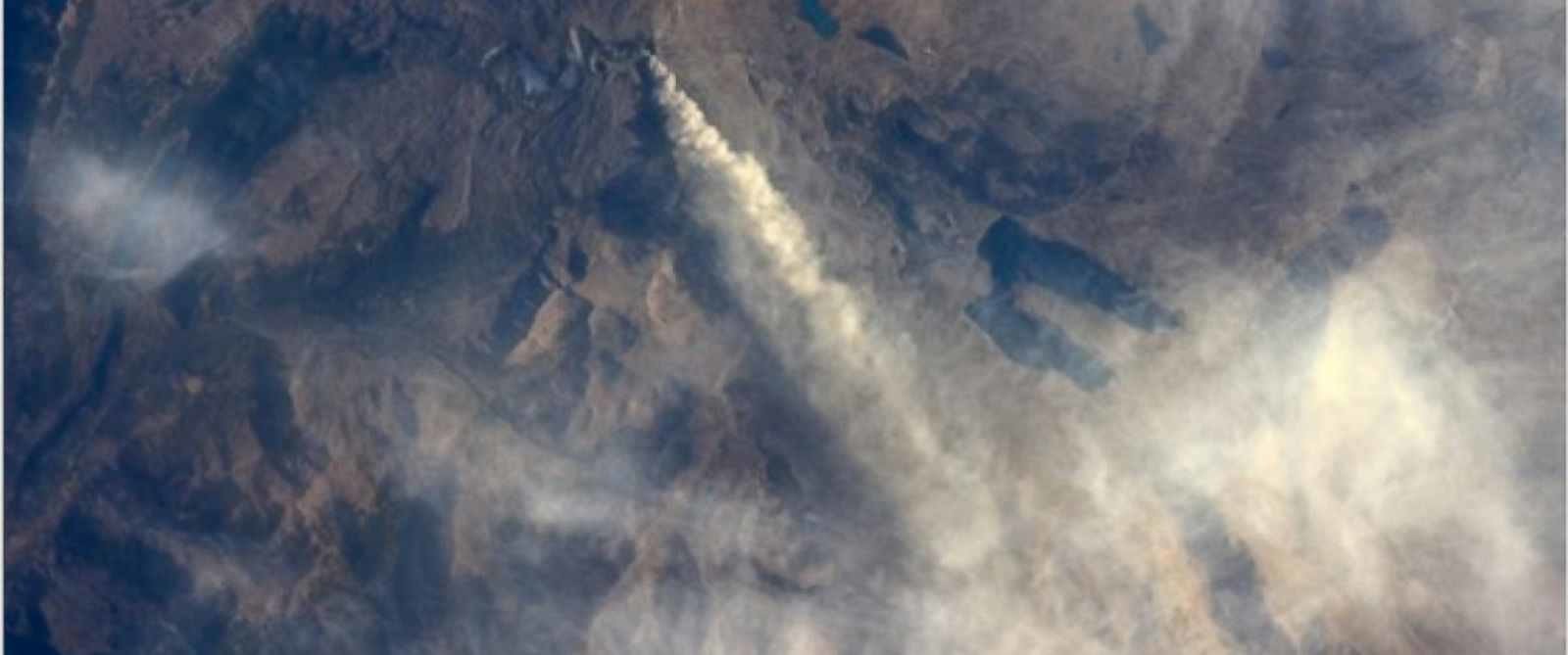 Copahue volcano eruption fron space
