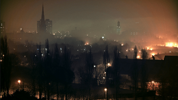 Salford night skyline