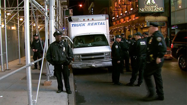 Police evacuated Times Square after a truck was found abandoned on Saturday, April 2, 2016