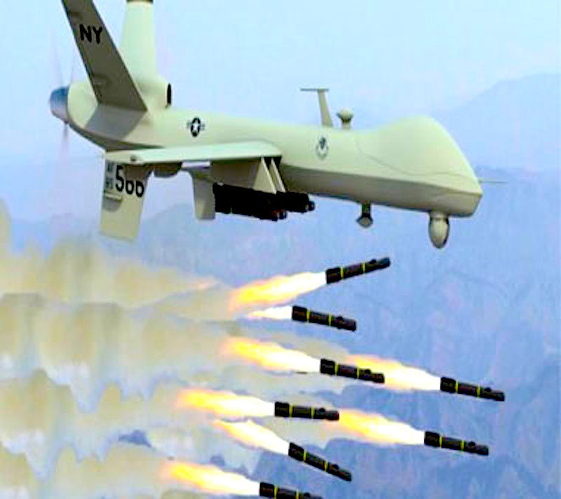 drone and missiles