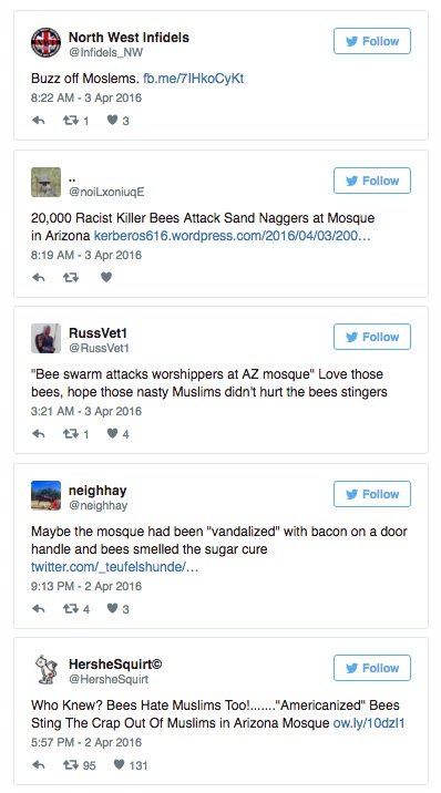 Click to enlarge Tweets from ignorant bigots