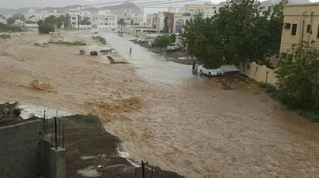 Rain in Oman. 