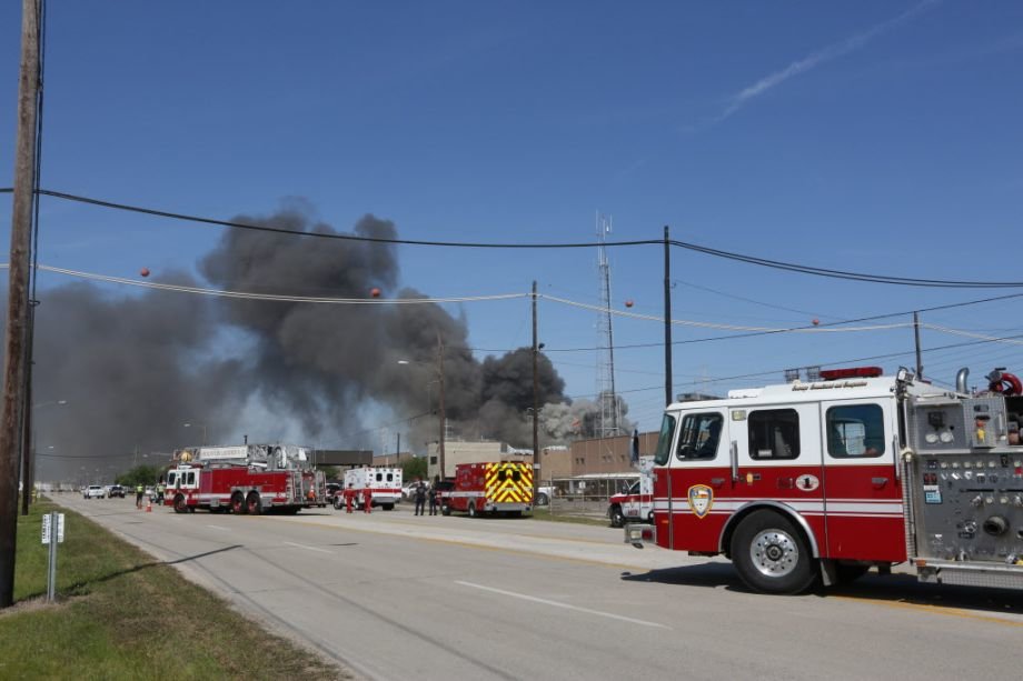 chemical fire refinery Houston