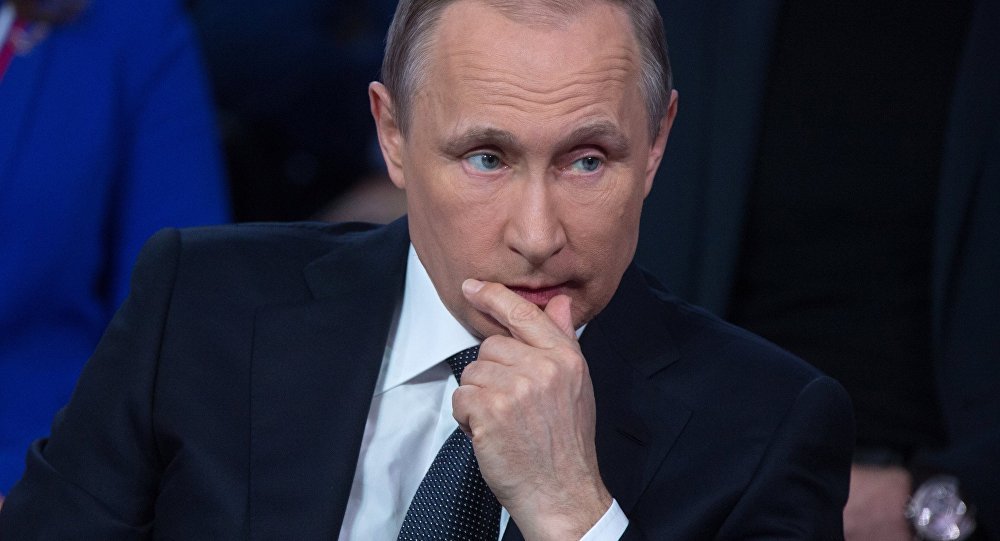 Putin looking contemplative
