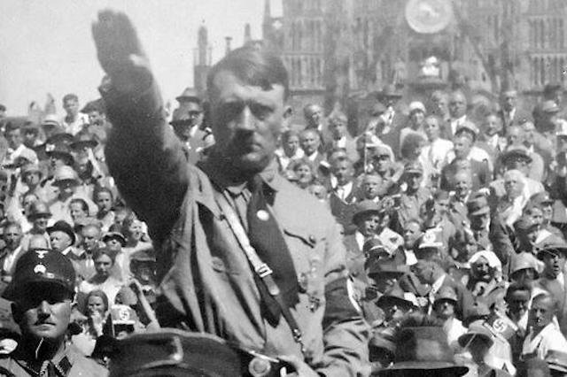 Click to enlarge Hitler at a Nazi rally