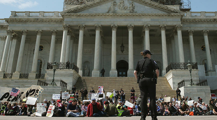 Click to enlarge Democracy Spring protesters