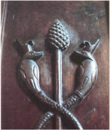 Click to enlarge pinecone staff